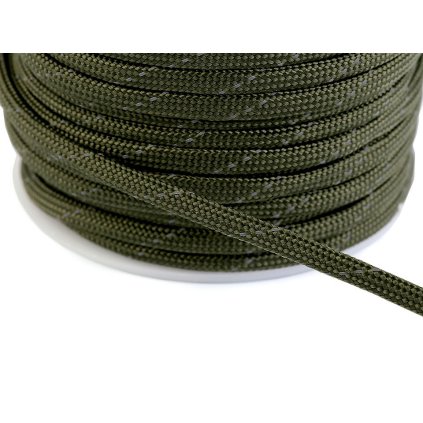 Padáková šňůra Ø4 mm s reflexní nití (Varianta 1 zelená neon, Balení 25 m)