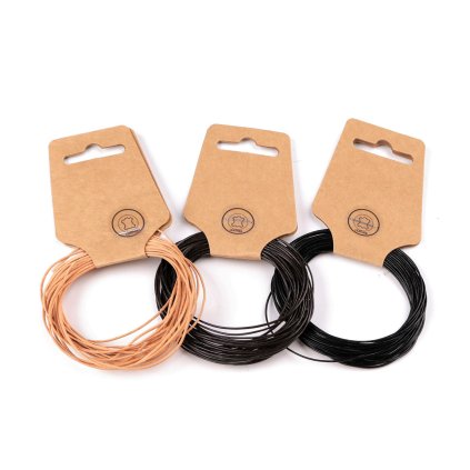 Kožená šňůrka Ø1 mm (Varianta 2 hnědá lakovaná, Balení 5 m)