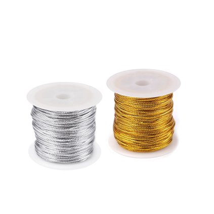 Šnůrka s lurexem Ø2 mm kulatá, vánoční (Varianta 1 stříbrná, Balení 1 ks)