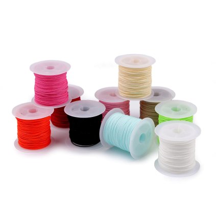 Šnůrka PES kroucená Ø1 mm voskovaná (Varianta 1 Off White, Balení 1 ks)
