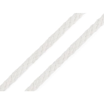 Bavlněná šňůra Ø5 mm splétaná (Varianta 1 bílá, Balení 1 m)