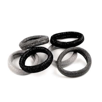 Gumičky do vlasů s lurexem (Varianta 2 mix šedočerná tm., Balení 1 karta)