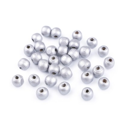Dřevěné korálky metalické Ø10 mm (Varianta 1 stříbrná, Balení 20 g)