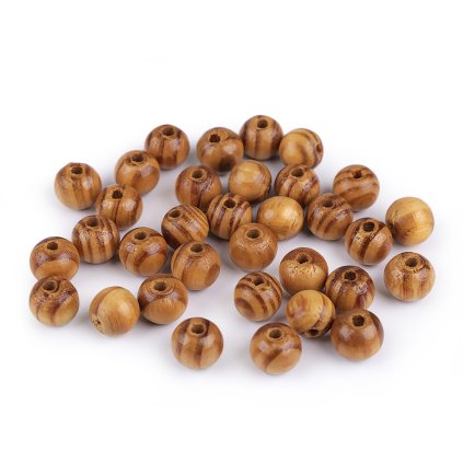 Dřevěné korálky Strip Ø10 mm (Varianta 3 borovice tmavá, Balení 10 g)