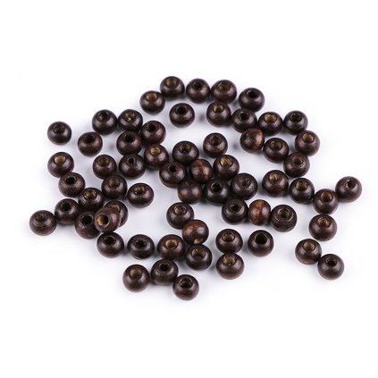 Dřevěné korálky Ø6 mm (Varianta 1 přírodní sv., Balení 10 g)