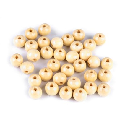 Dřevěné korálky Ø10 mm (Varianta 1 přírodní sv., Balení 20 g)