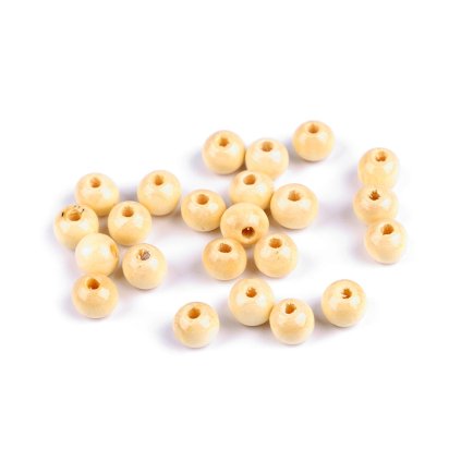 Dřevěné korálky Ø8 mm (Varianta 1 přírodní sv., Balení 20 g)