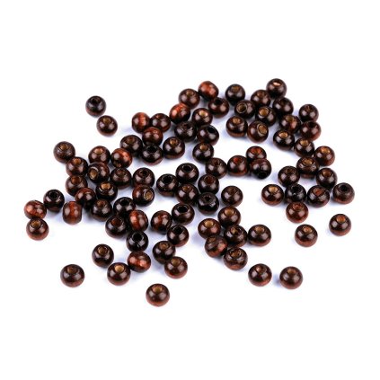 Dřevěné korálky Ø5-6 mm (Varianta 1 přírodní sv., Balení 10 g)