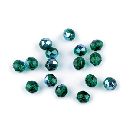 Skleněné korálky broušené ohňovky 8 mm (Varianta 4 50720/28701 zelená smaragdová AB, Balení 20 g)