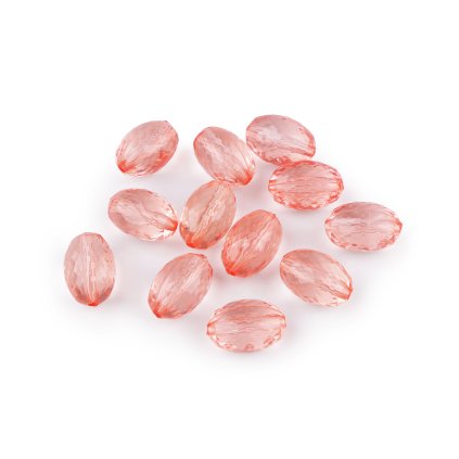 Plastové korálky ploškované olivy 10x15 mm (Varianta 2 korálová světlá, Balení 10 g)