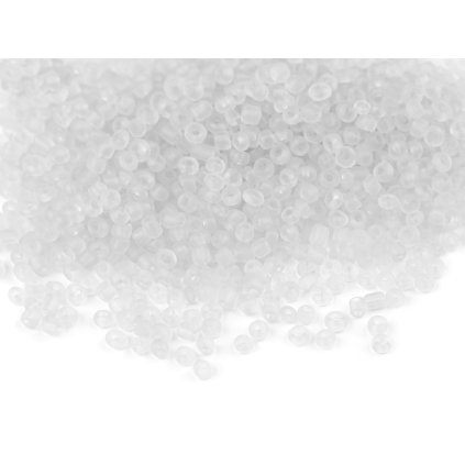Rokajl 12/0 - 2 mm transparent frosted (Varianta 1 (M1) bílá mléčná, Balení 50 g)