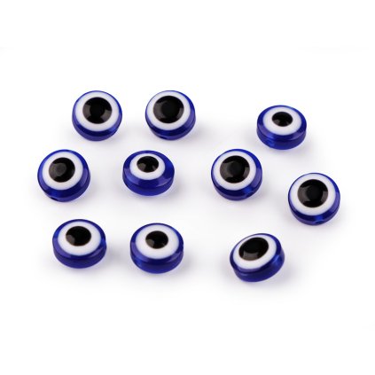 Plastové korálky Alláhovo oko Ø12 mm (Varianta 2 mix, Balení 10 ks)