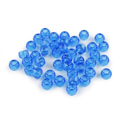 Plastové korálky s velkým průvlekem 9x6 mm
