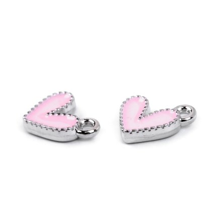 Kovový přívěsek / taháček na zip mini srdce 10x10 mm (Varianta 7 modrá tmavá platina, Balení 5 ks)