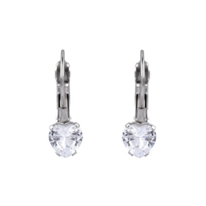 Náušnice z nerezové oceli s broušeným kamínkem (Varianta 1 crystal srdce, Balení 1 pár)
