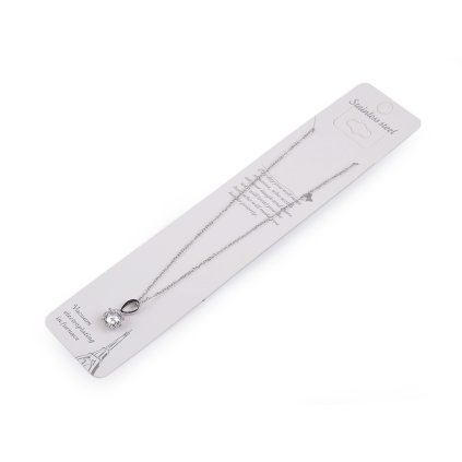 Náhrdelník z nerezové oceli s broušenými kamínky (Varianta 2 rose platina, Balení 1 ks)