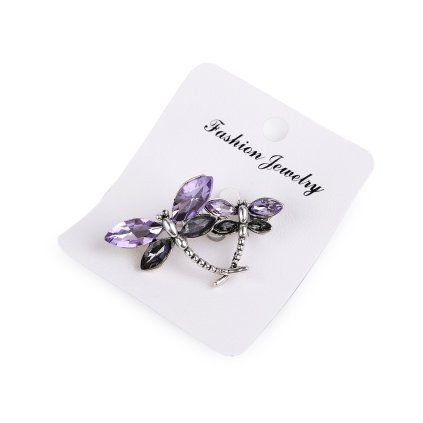 Brož s broušenými kamínky vážka