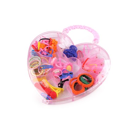 Sada vlasových ozdob a gumiček v boxu (Varianta 2 mix květ, Balení 1 krab.)