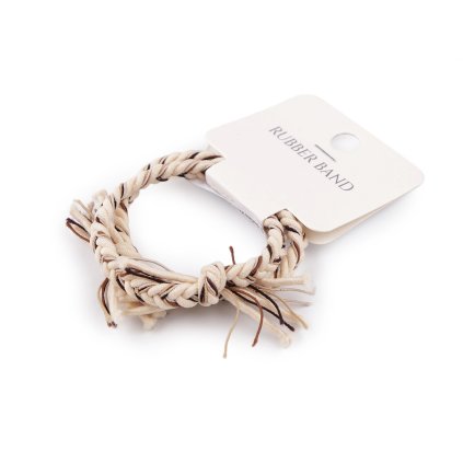 Gumičky do vlasů / náramky splétané sada (Varianta 2 béžová, Balení 1 karta)