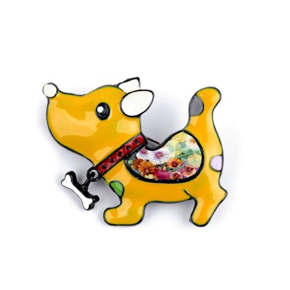 Kovová brož pes, kočka (Varianta 5 tyrkys kočka, Balení 1 ks)
