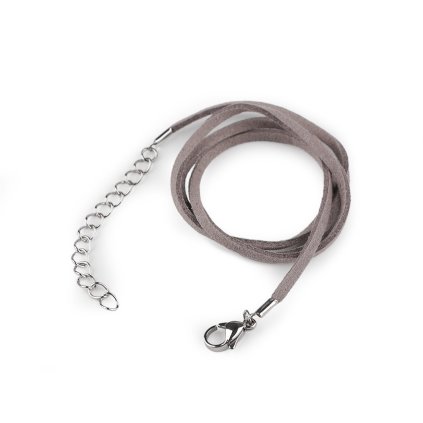 Šňůrka z eko kůže s karabinkou z nerezové oceli délka 46 cm