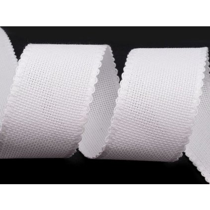 Kanavný pás šíře 50 mm zoubkovka (Varianta 1 bílá přírodní, Balení 1 m)