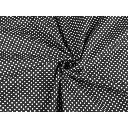 Bavlněná látka / plátno puntíky (Varianta 2 (357) černá, Balení 1 m)