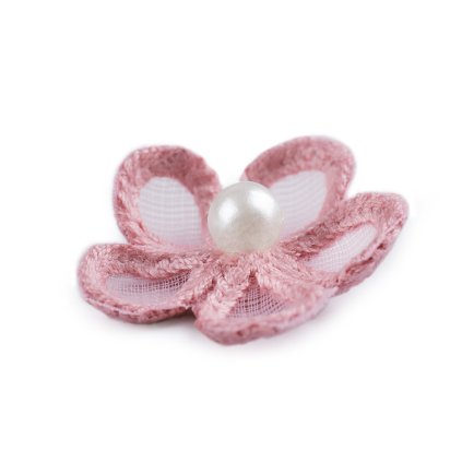 Monofilový květ s perlou Ø2,5 cm (Varianta 1 Off White, Balení 10 ks)
