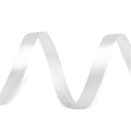 Atlasová stuha oboulící šíře 10 mm (Varianta 01 bílá, Balení 22.5 m)