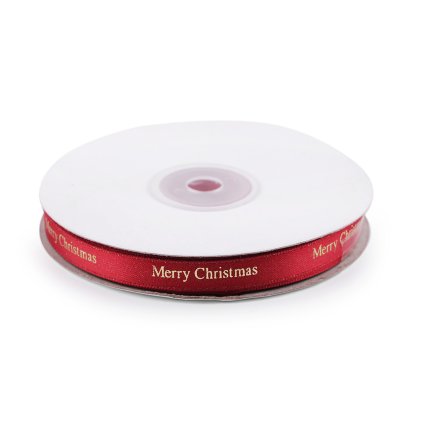 Vánoční saténová stuha Merry Christmas šíře 9 mm