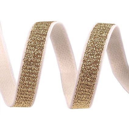 Pruženka brokátová / ramínková šíře 10 mm s lurexem (Varianta 3 zlatá, Balení 1 m)