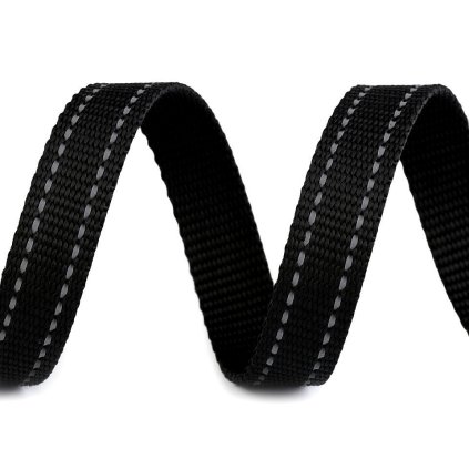 Popruh šíře 20 mm s reflexním prošitím (Varianta modrá tmavá, Balení 1 m)