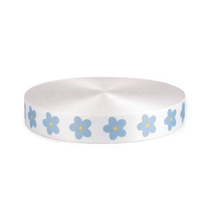 Hladký oboustranný popruh šíře 38 mm (Varianta 1 Off White modrá světlá, Balení 1 m)