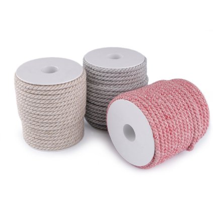 Kroucená šňůra dvoubarevná Ø6 mm macrame (Varianta 5 (C 4) béžová, Balení 25 m)