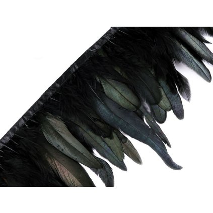 Prýmek - kohoutí peří 14-16 cm (Varianta 1 zelená sv., Balení 1 m)