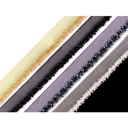 Polyesterová paspulka / kédr s rokajlem šíře 15 mm (Varianta 5 pudrová, Balení 1 m)