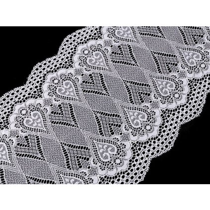 Elastická krajka / vsadka / běhoun šíře 18 cm (Varianta 2 (18 cm) černá, Balení 1 m)