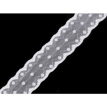 Elastická krajka / vsadka šíře 30 mm (Varianta 1 bílá, Balení 25.2 m)