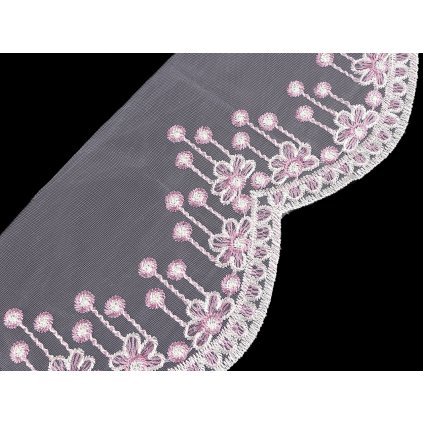 Vyšívaná krajka na monofilu šíře 18 cm (Varianta 1 Off White, Balení 1 m)