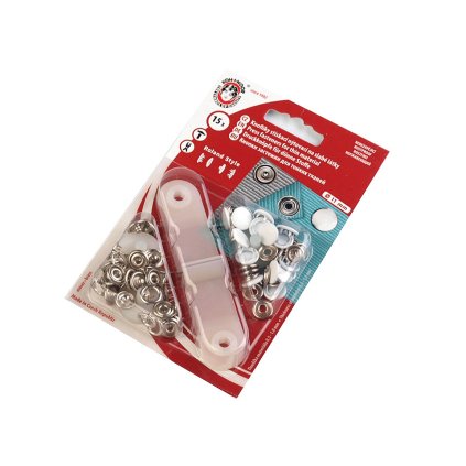 Knoflíky stiskací Roland style Ø11 mm na slabé látky (Varianta 1950 bílá, Balení 1 karta)