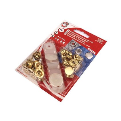 Knoflíky stiskací s kroužkem Ø15 mm na silné látky, zlaté