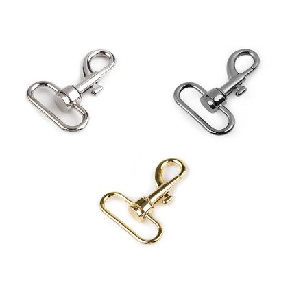 Kovová karabina otočná, průvlek 32 mm (Varianta 1 nikl, Balení 1 ks)