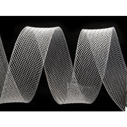 Modistická krinolína na vyztužení šatů a výrobu fascinátorů šíře 2,5 cm (Varianta 1 (CC33) transparent, Balení 1 m)