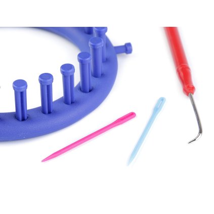 Plastový rámeček na pletení tunelů, šál, čepic Ø14 cm (Varianta 2 modrá safírová, Balení 1 sada)