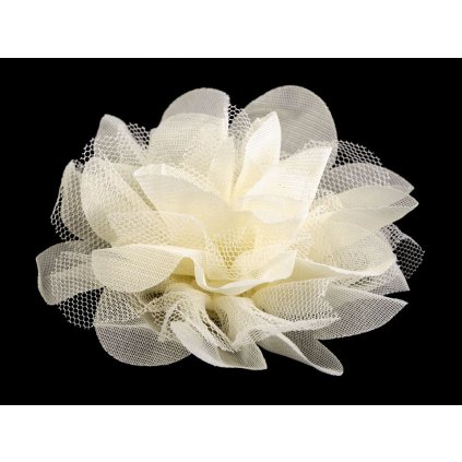 Šifónový květ Ø8 a 9 cm (Varianta 1 (9 cm) krémová nejsvět., Balení 4 ks)
