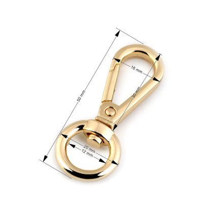 Kovová karabina otočná, průvlek 12 mm (Varianta 1 nikl, Balení 1 ks)