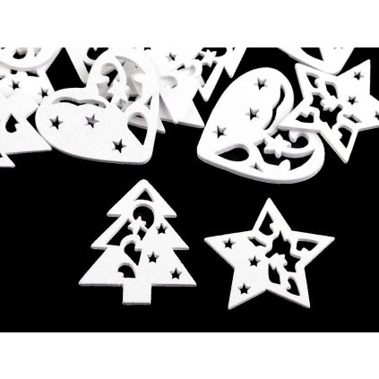 Dřevěná vánoční hvězda, srdce, stromeček