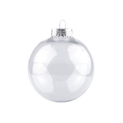 Baňka k dozdobení Ø8 cm (Varianta 1 transparent stříbrná, Balení 2 ks)