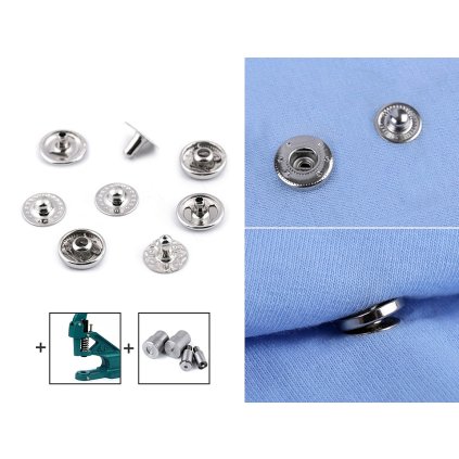 Kovové druky Wuk Ø10 mm na středně silné látky (Varianta 2 staromosaz, Balení 50 sada)