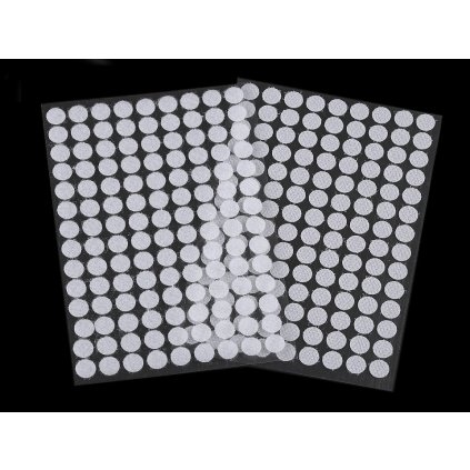 Suchý zip samolepicí kolečka Ø10 mm (Varianta 1 bílá, Balení 1 karta)